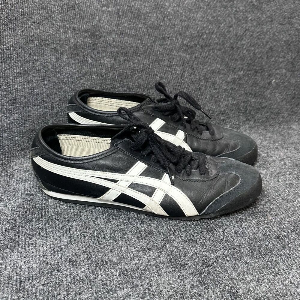 Vintage Asics Tiger Onitsuka Mexico 66 DL408 Black Leather Mens Shoes Size 9.5